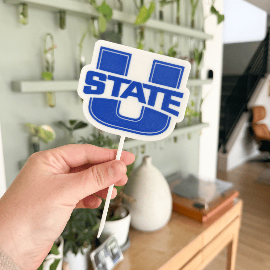 Blue Block U | Cake Topper