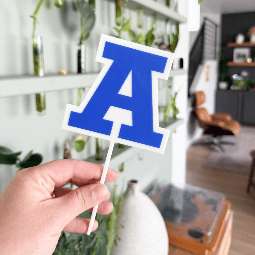 Blue Block A | Cake Topper