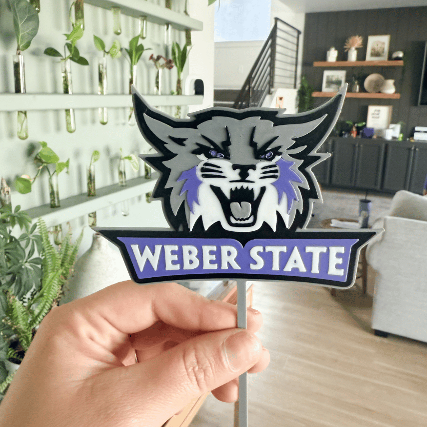 Purple Wildcat Head | Cake Topper