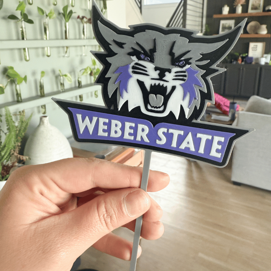 Purple Wildcat Head | Cake Topper
