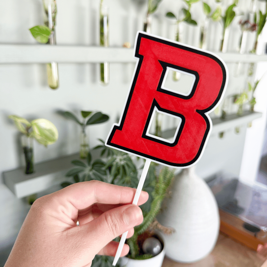 Red Block B | Cake Topper