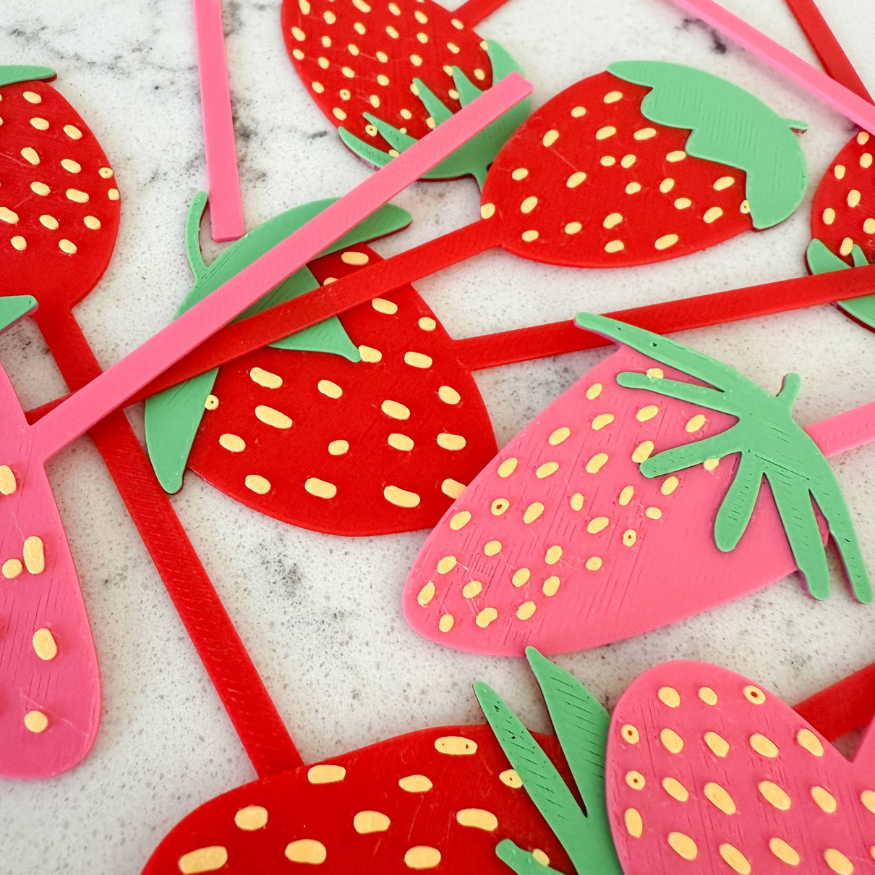Strawberries | Cupcake Toppers