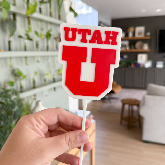 Red Block Logo Cake Topper | Cake Topper