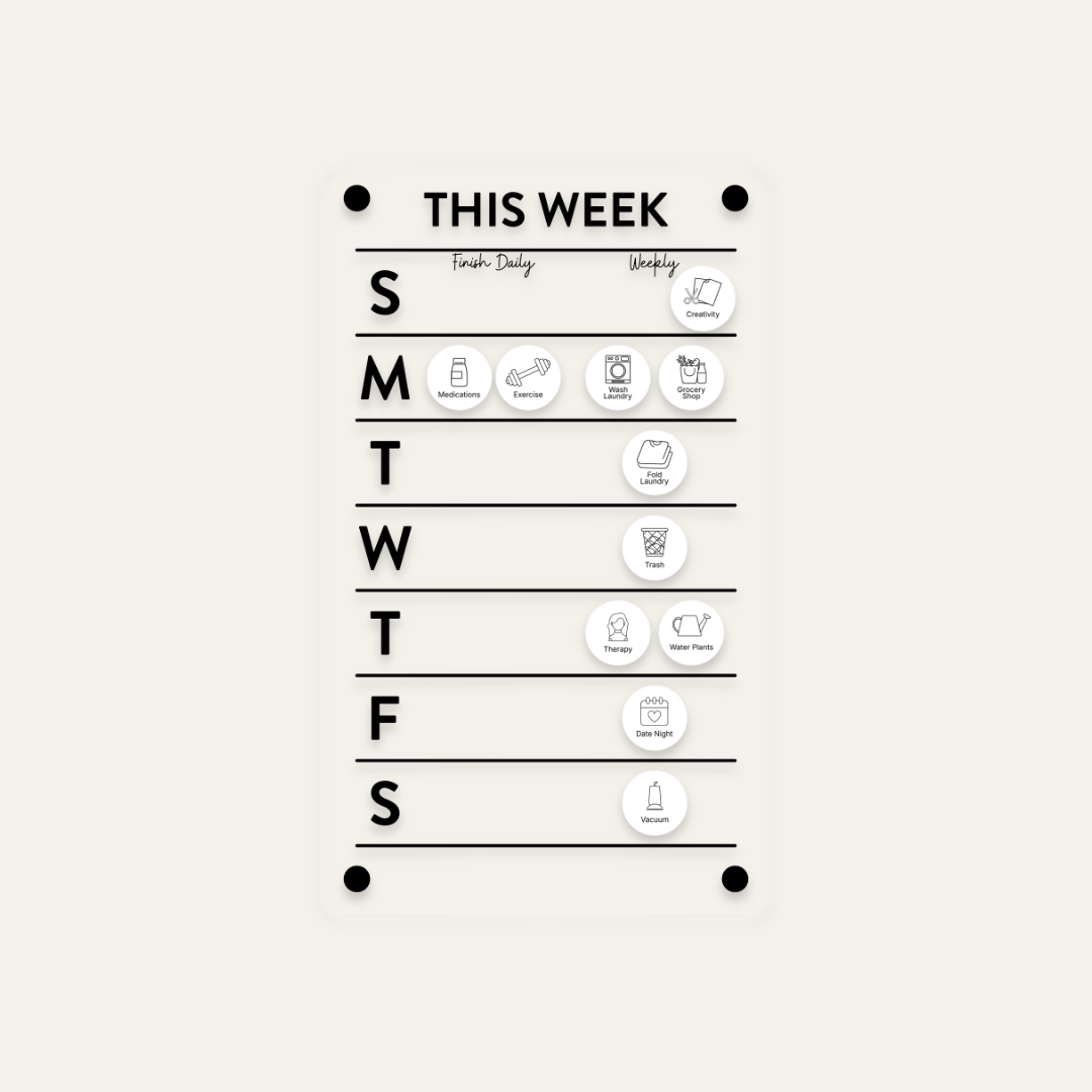 Adulting Board Starter Bundle, 6x10 board with clings