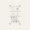 Word clings and Body Toolbox clings on a tall acrylic board with divider lines
