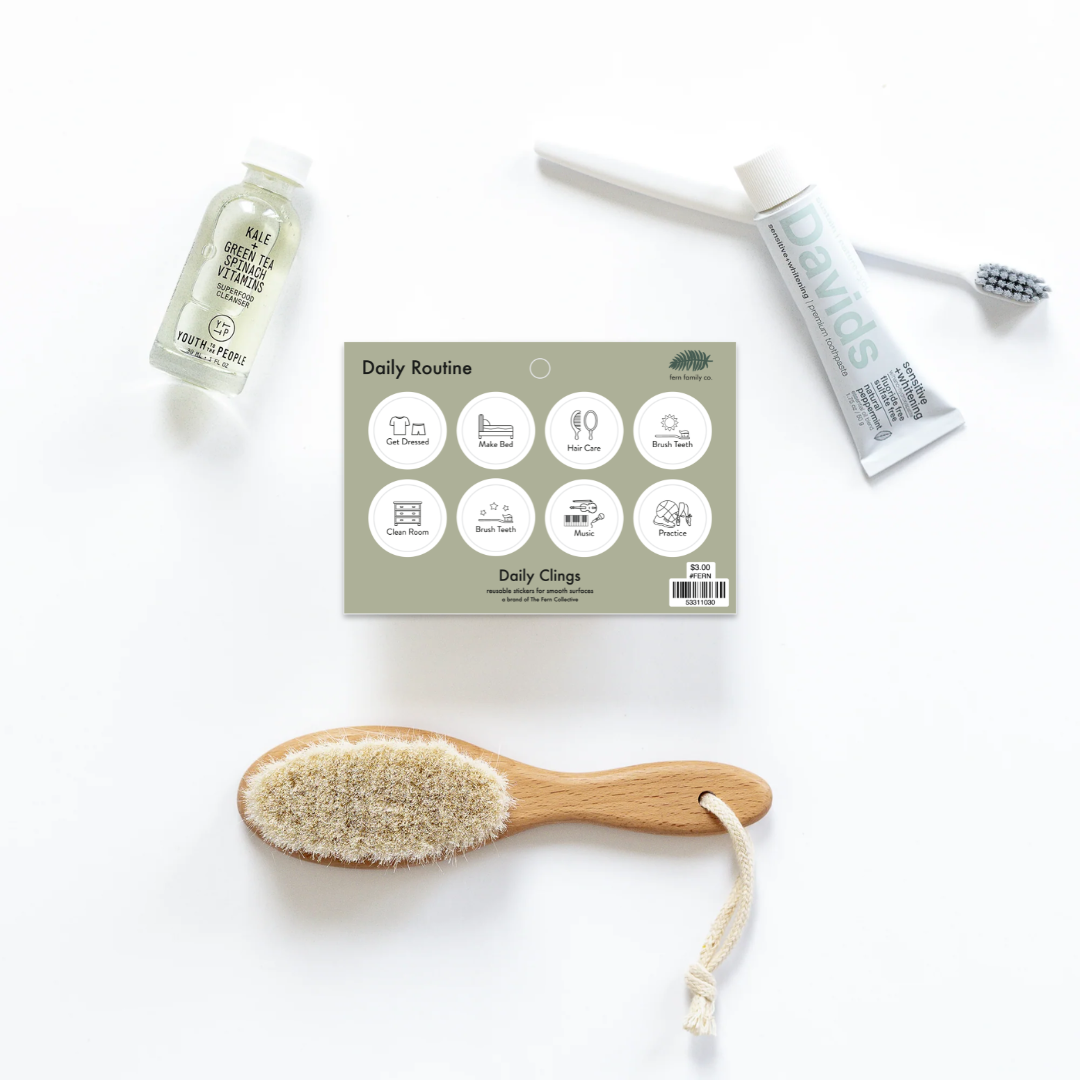 Daily Routine Basic Daily Clings sheet, flatlay