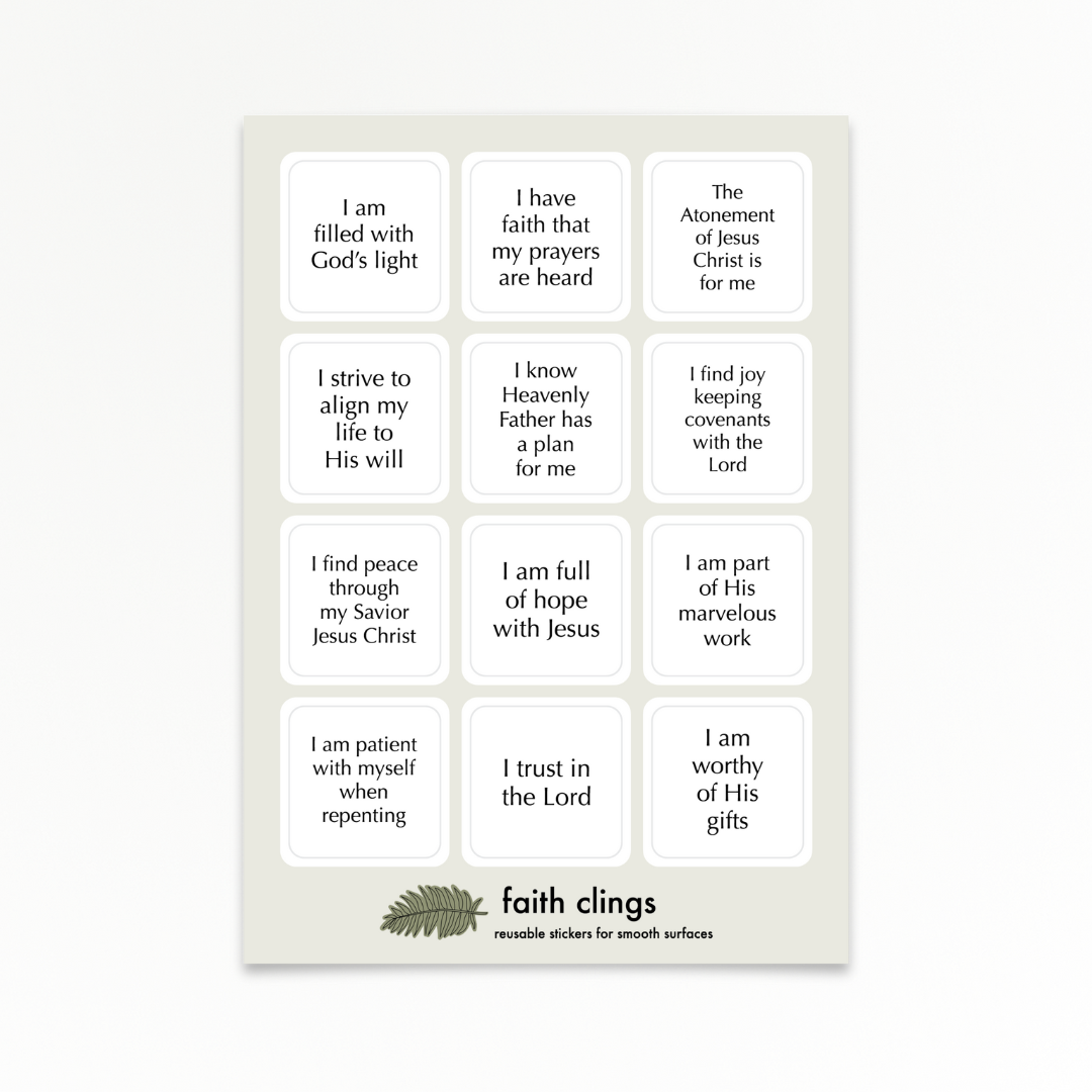 Faith | Affirmation Sheet | Quote Clings