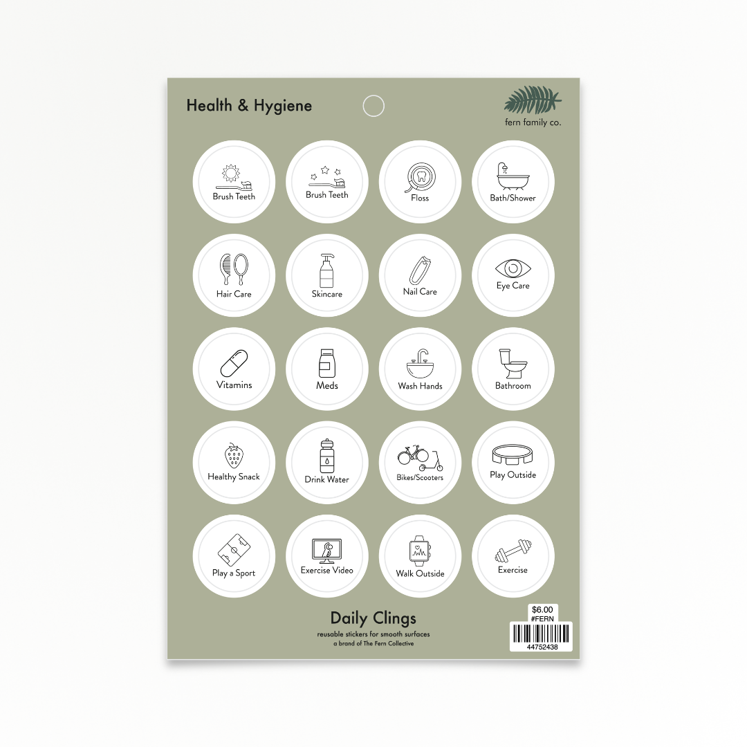 Health and Hygiene Daily Clings sheet