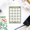 Home Chores Daily Clings sheet, flatlay