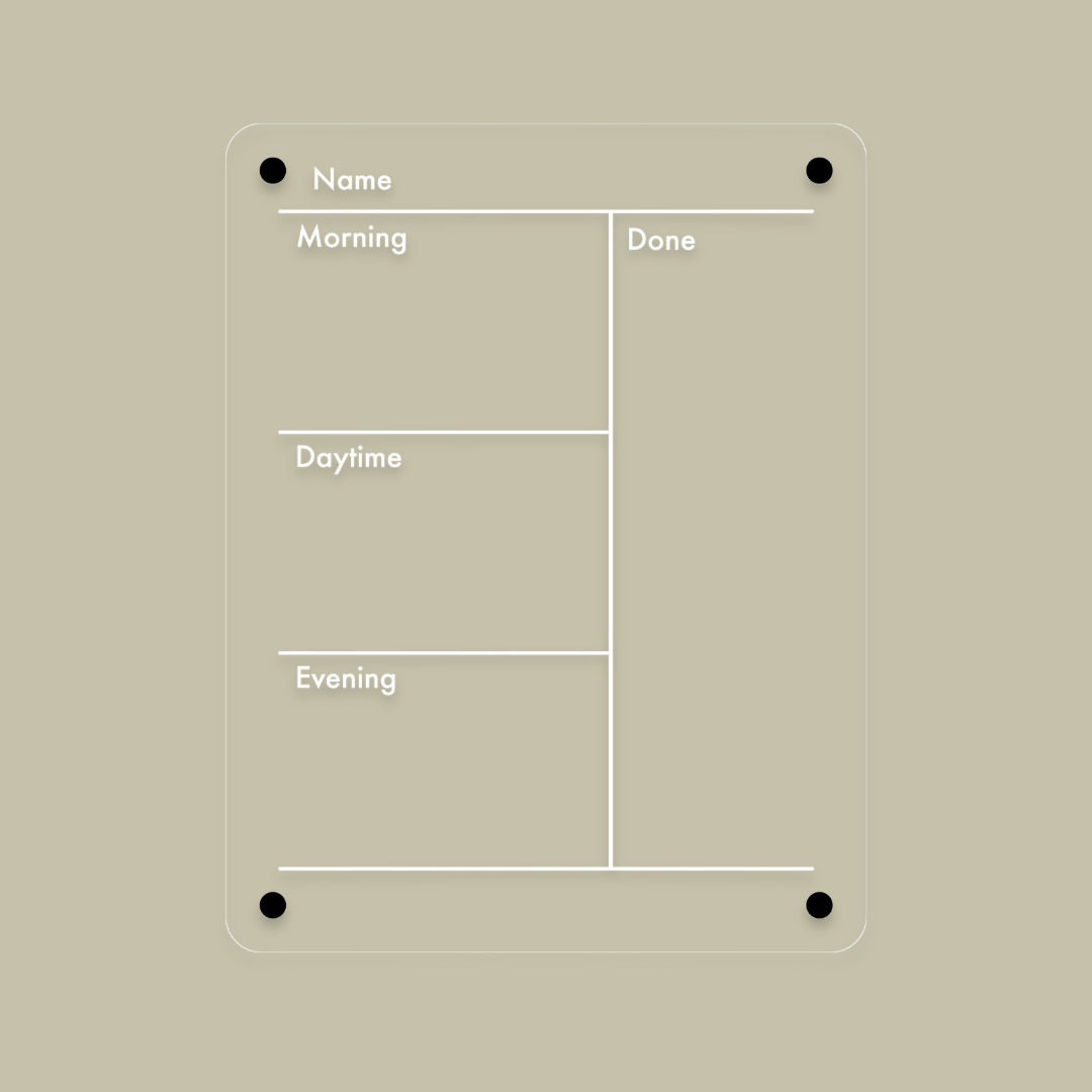 Routine Daily Board, white, vertical 8.5x11