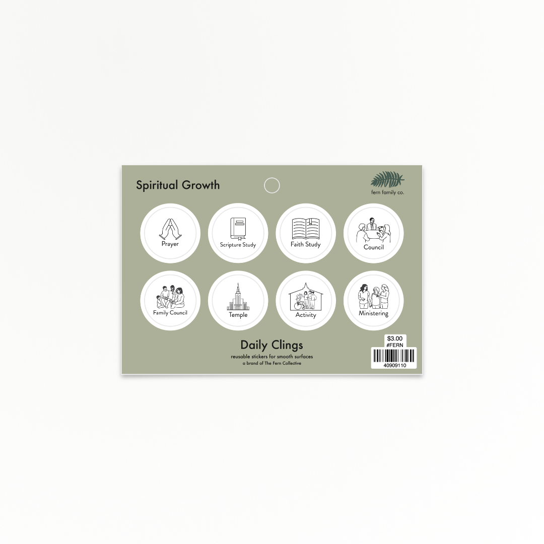 Spiritual Growth Daily Clings sheet