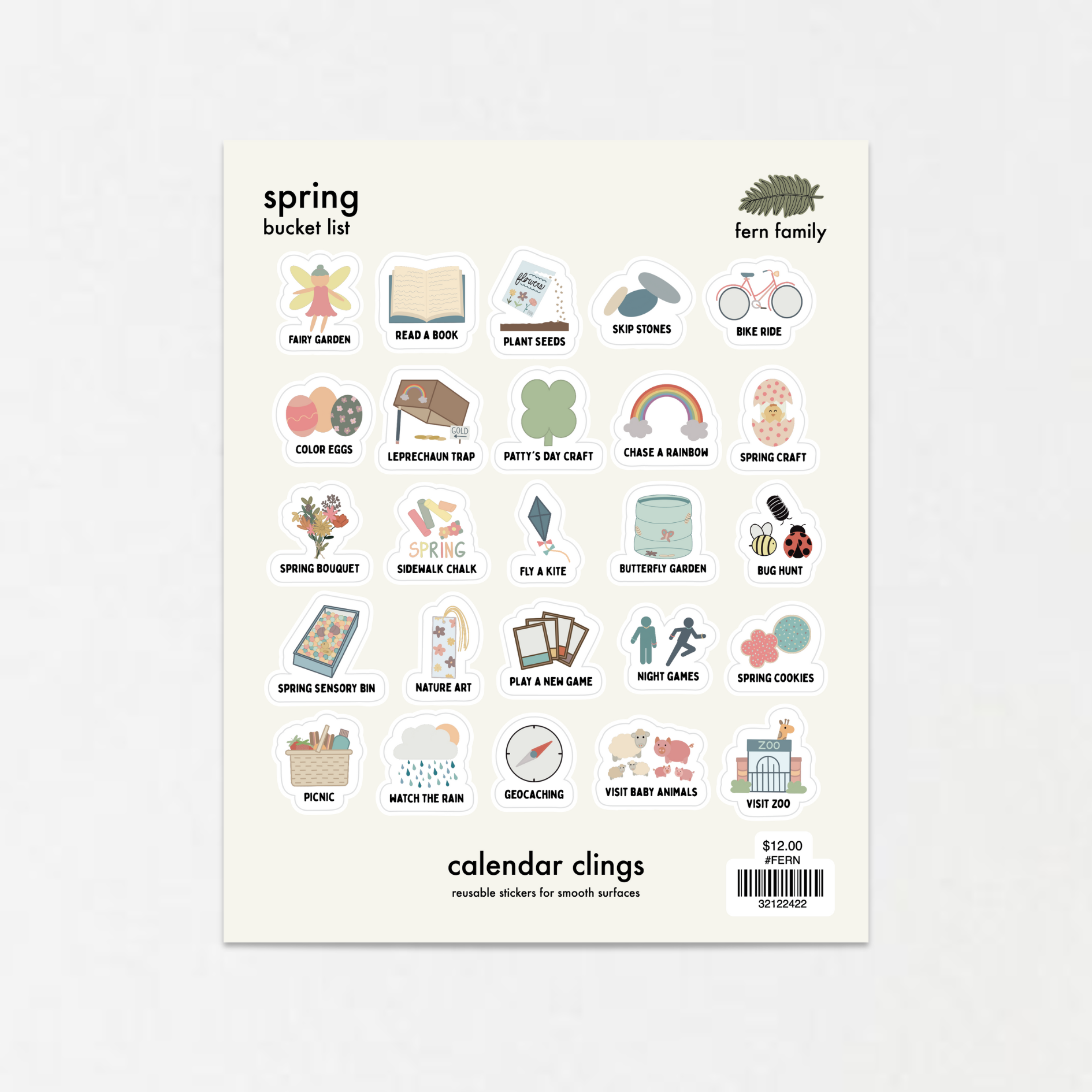 Spring Bucket List | Calendar Clings