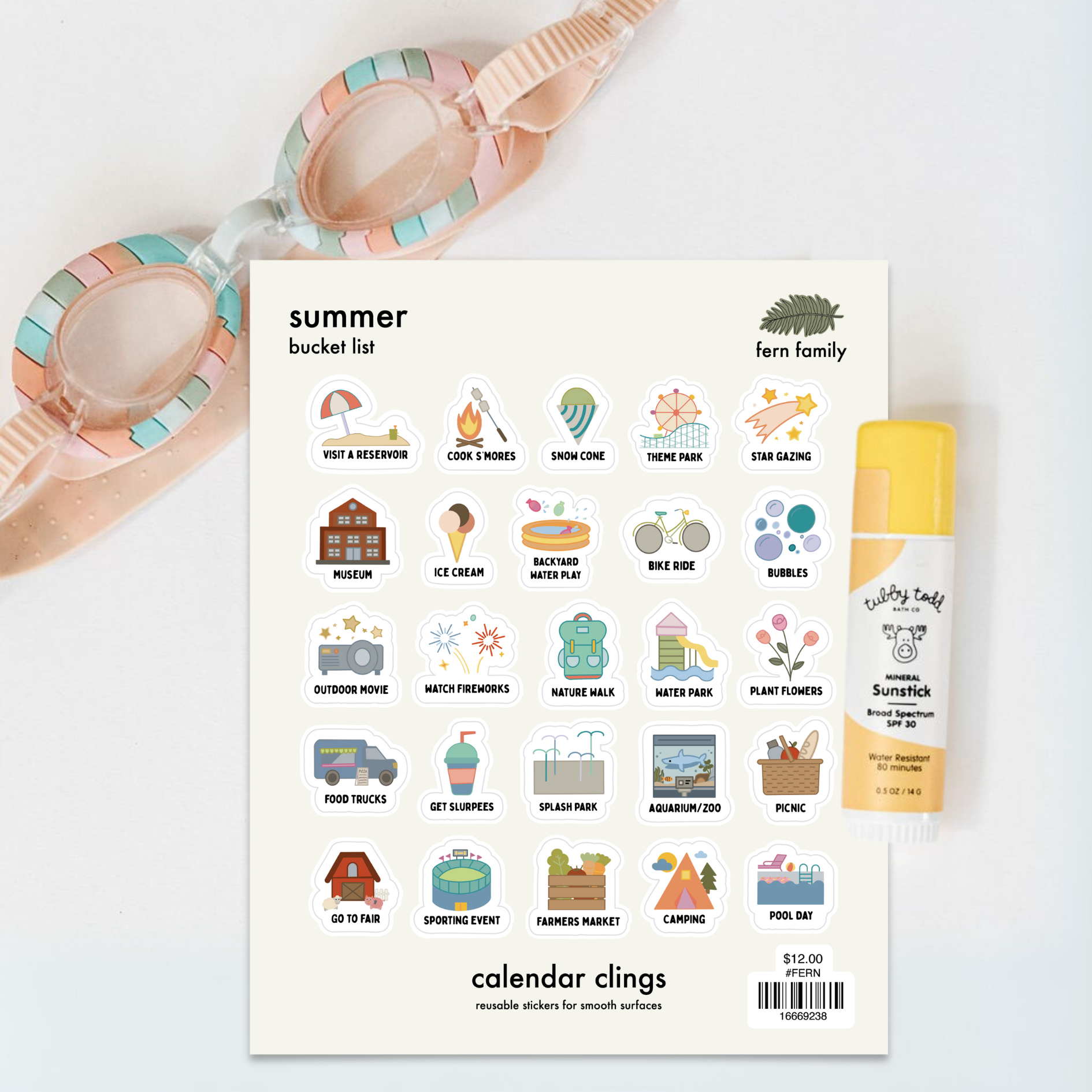 Summer Bucket List | Calendar Clings