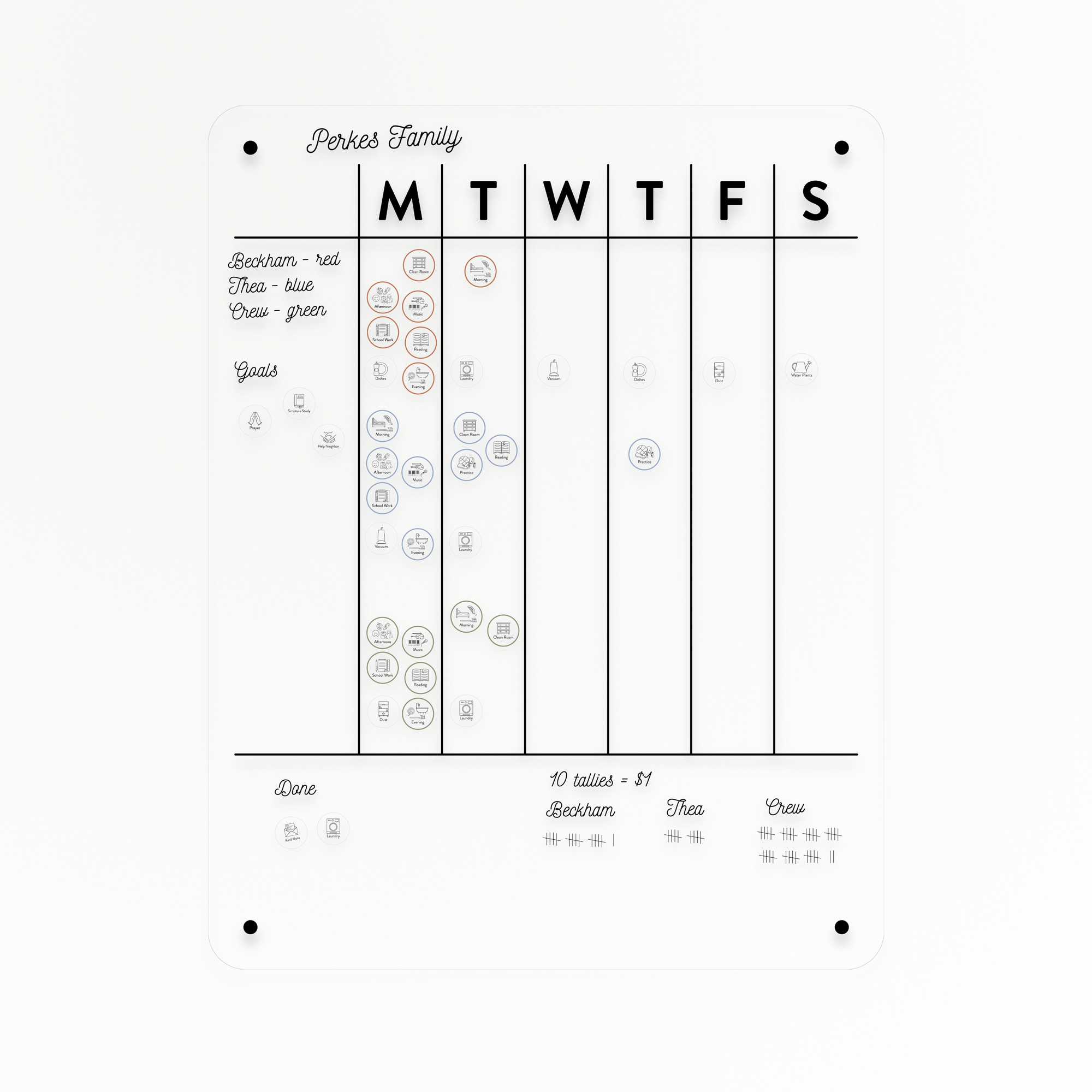 Family Weekly Tracker | Wall Mount