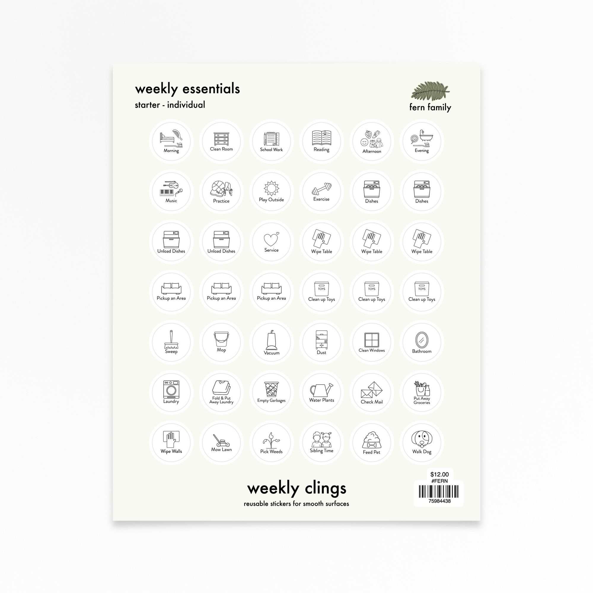 Weekly Essentials | Starter - Individual | Weekly Clings